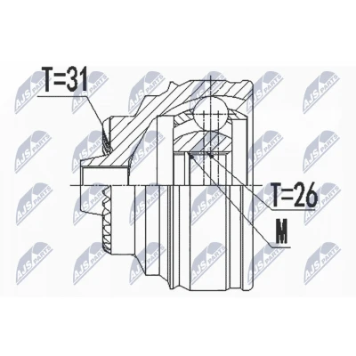 Afbeelding van Homokineet reparatie set, aandrijfas NTY NPZ BM 022