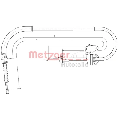 Afbeelding van METZGER 10.4305 Handremkabel Links achter 1433/1290mm Schijfremmen COFLE MINI: Hatchback