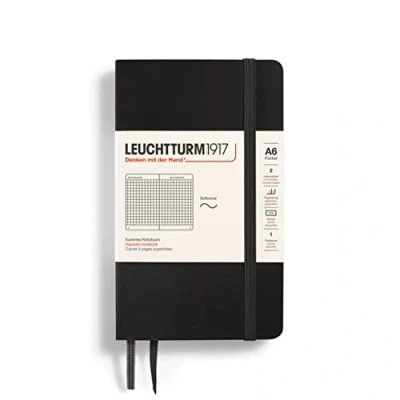 Afbeelding van LEUCHTTURM1917 329869 notitieboek Pocket (A6), softcover, 123 genummerde pagina&#039;s, geruit, zwart