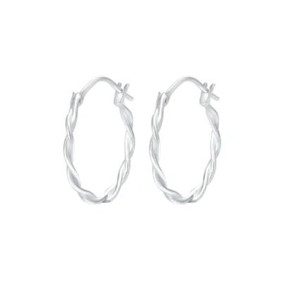 Afbeelding van Elli Gedreht Creole Trend Oorbellen, Dames, Maat: One Size, Silber