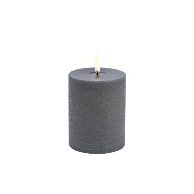 Afbeelding van Uyuni LED Rustieke Kaars Melted, Grijs Rustic 7,8x10cm
