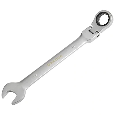 Afbeelding van DAKCOS Flexibele Hoofd Ratchet Combinatie Wrench Sleutel 19mm Chroom Vanadium Staal