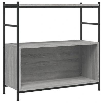 Afbeelding van Boekenrek 80x30x78,5 cm bewerkt hout en ijzer grijs sonoma