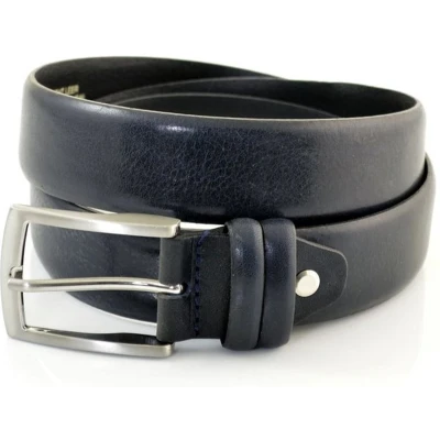 Afbeelding van Heren riem volnerf Leer Blauw 3.5 cm Breed Broekriem Nette Pantalon Maat: 105 / Totale lengte 120 Echt