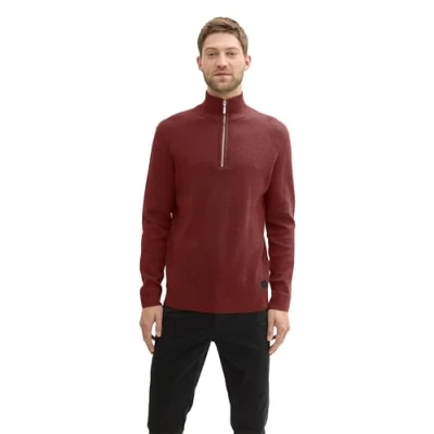 Afbeelding van TOM TAILOR heren trui, 35676 bordeauxrood melange, 3XL