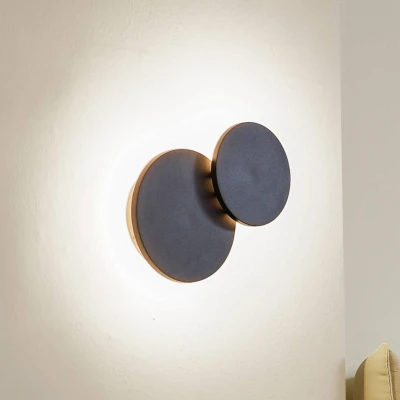 Afbeelding van Lucande LED wandlamp Elrik, zwart, 20 cm hoog, metaal