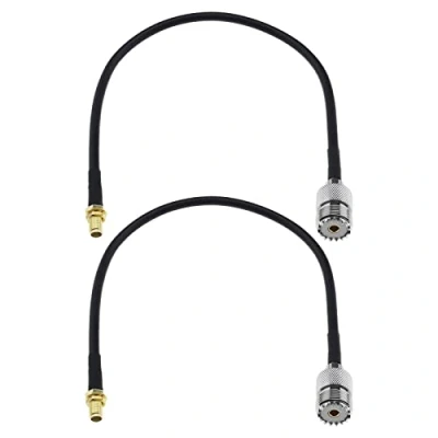 Afbeelding van Create Idea Set van 2 SMA kabel vrouwelijk naar UHF SO239 bus RG58 compatibel met Wouxun Baofeng Radio Quasheng coaxiale antenne verlengkabels