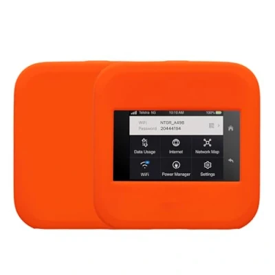 Afbeelding van kwmobile Mifi hoesje compatibel met NETGEAR Nighthawk M6 Pro / hoes Silicone router case beschermhoes in oranje