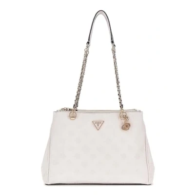 Afbeelding van GUESS Schoudertas Cresidia Status Shoulder Satchel Bag Cream White Crème