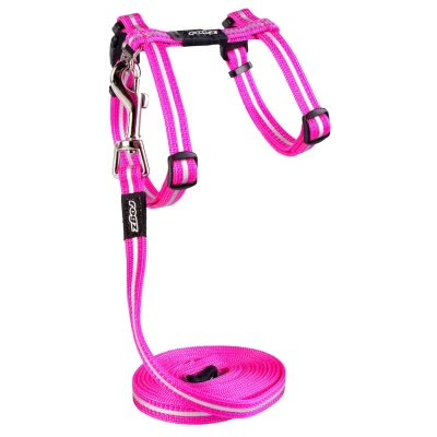 Afbeelding van Rogz Alleycat Tuigje Met Looplijn Roze Kattenharnas 24 40 cm