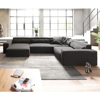 Afbeelding van Woonkamerlandschap Sirpio XL 360x260 cm microvezel zwart recamiere variabele
