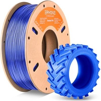 Afbeelding van ERYONE TPU filament 1,75 mm, 3D printerfilament, 1 kg, spoel, 95A, +/ 0,05 blauw
