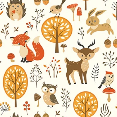 Afbeelding van Servietten Tiere 20 servetten Funny Animals from the Forest Vos Haas Herten Kinderen Herfst 33x33cm