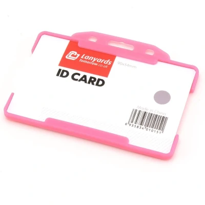 Afbeelding van CKB ltd 10x kaarthouder badgehouder pasjes badge badges naambadge houder kaarthouders naambadges plastic badgehouders etiket ov hoesje houders etiketten hardplastic Roze
