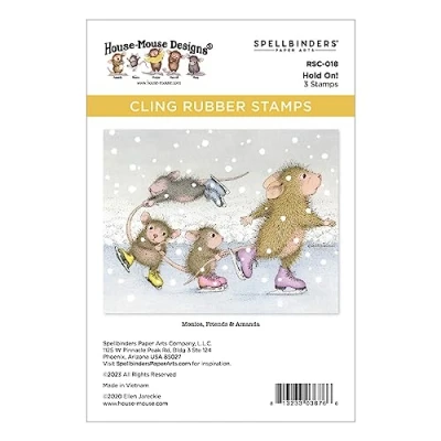 Afbeelding van Spellbinders Hold On! Cling Rubber Stempel Set uit The House Mouse Holiday Collection