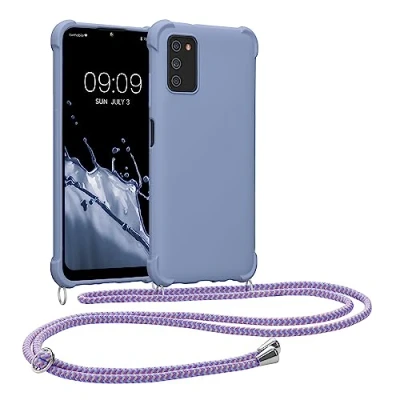 Afbeelding van kwmobile telefoonhoesjegeschikt voor Samsung Galaxy A03s Hoesje van siliconen met telefoonkoord In lavendel