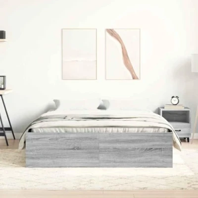 Afbeelding van vidaXL Bedframe grijs sonoma eikenkleurig 120x200 cm