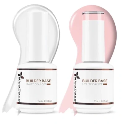 Afbeelding van Nicedeco 8 in 1 Builder Base Gel Set Semi permanente Building Uitbreiding Versterking Color Nail Art 2 X 15ML Kit 5