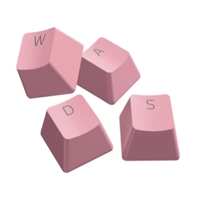 Afbeelding van Razer Upgradeset voor PBT Toetsdoppen en Spiraalkabel (120 Double shot toetsen, USB C naar A Kabel, Spiraalkabel) Quartz Roze, US &amp; UK Layout