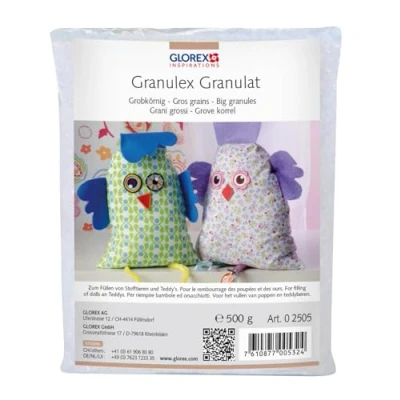Afbeelding van GLOREX 0 2505 Granulex grof, 500 g, vulstof met grove korrel, voor het vullen van poppen en teddy&#039;s, afwasbaar