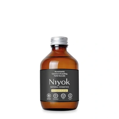 Afbeelding van Niyok® Mondtrekolie van biologische kokosolie &quot;Citroengras &amp; gember&quot; (200 ml) mondspoeling met etherische oliën kokos olietekuur tegen cariës, tandsteen en slechte adem veganistische tandolie