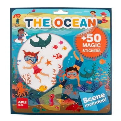 Afbeelding van APLI Kids 19375 Set met verwijderbare stickers podium voor kinderen vanaf 3 jaar, thema oceaan