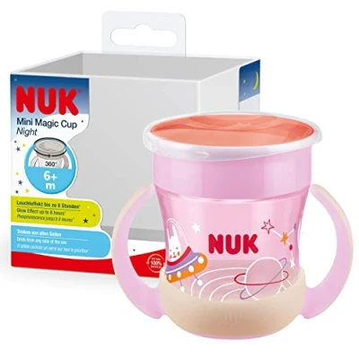 Afbeelding van NUK Drinkbeker Mini Magic Beker Night , 160ml, roze