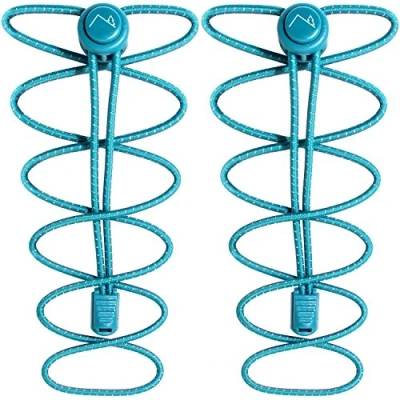 Afbeelding van CampTeck U6606 veters met snelsluiting, elastische snelsluitsysteem, turquoise, 1 paar