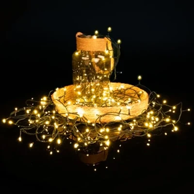 Afbeelding van Idena 31805 LED feeënverlichting met 200 LED&#039;s in ultra warm wit, voor buiten &amp; binnen, TÜV GS getest, timer van 8 uur, 29,9 m lang, feestdecoratie, kerstdecoratie