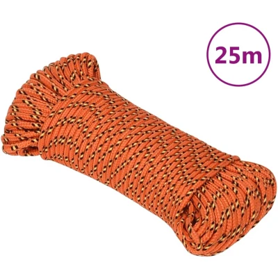 Afbeelding van vidaXL Boottouw 3 mm 25 m polypropyleen oranje