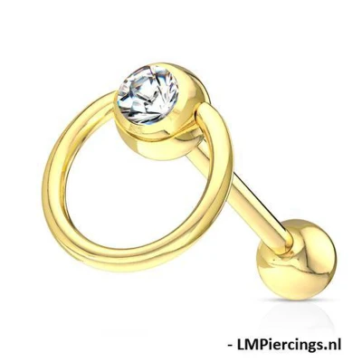 Afbeelding van Piercing slave ring gold plated