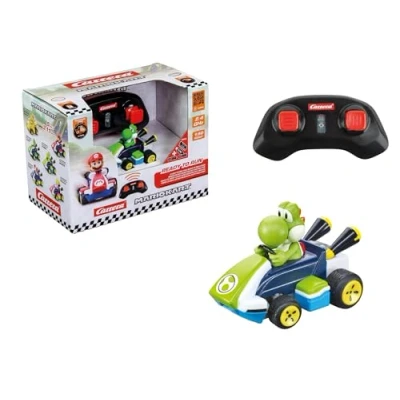 Afbeelding van Carrera RC Mario Kart Mini Yoshi, voor kinderen en volwassenen, jongens meisjes, unieke originele licentie, direct rijplezier met klaar om te lopen, authentieke ervaring, groen