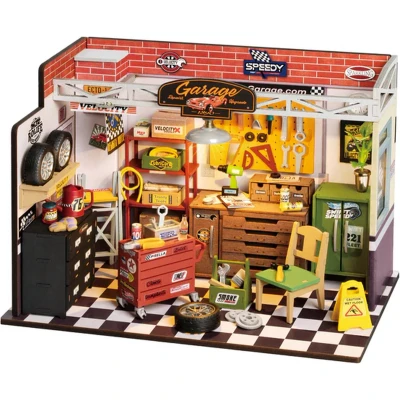 Afbeelding van Robotime Rolife Garage Workshop DG165 Knutselen DIY Miniatuur Hobby Miniatuurhuisje Creatief