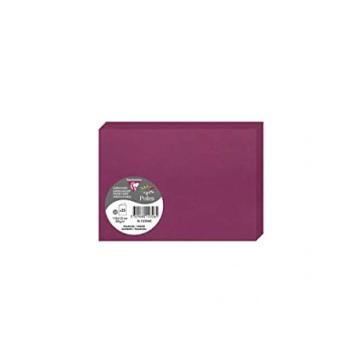 Afbeelding van Clairefontaine 12326C verpakking met 25 dubbele kaarten formaat C6 11 x 15,5 cm 210 g/m² kleur framboos uitnodigingskaarten voor evenementen en matchance serie pollen premium papier glad