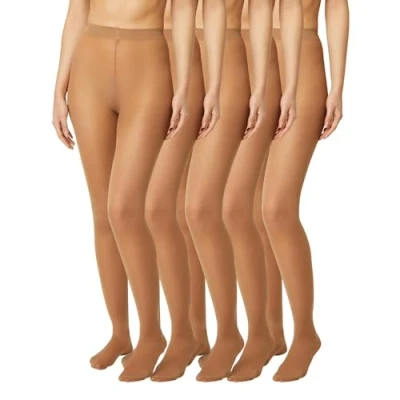 Afbeelding van FM London Collants 40 deniers (lot de 5) Femme Bruin Large