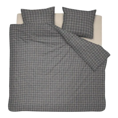 Afbeelding van Dekbedovertrek Cinderella Brecht Anthracite Katoen 260 x 200 / 220 cm Extra Breed