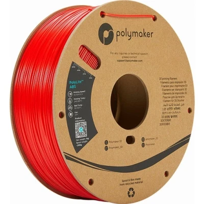 Afbeelding van Polymaker PE01004 PolyLite Filament ABS kunststof Geurarm 1.75 mm 1000 g Rood 1 stuk(s)