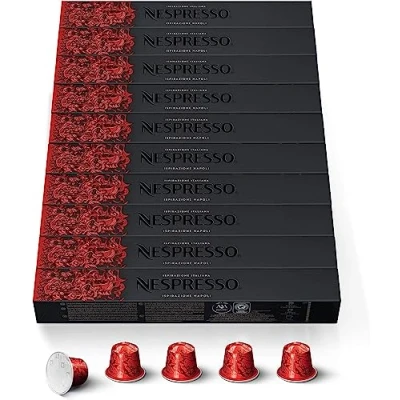 Afbeelding van NESPRESSO originele Ispirazione Napoli, donkere roostering, compatibel met koffiezetapparaten, capsuleset van 100 koffiecapsules