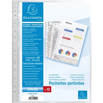 Afbeelding van Showtas geperf. voor visitekaart 10 vak pp 11x100ste A4 Exacompta