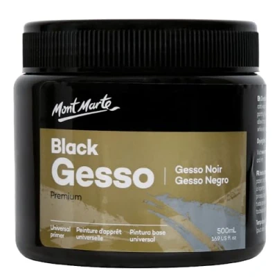 Afbeelding van Mont Marte Gesso 500ml Zwart Ideale Primer voor Acrylverven en Olieverven Perfecte Canvas