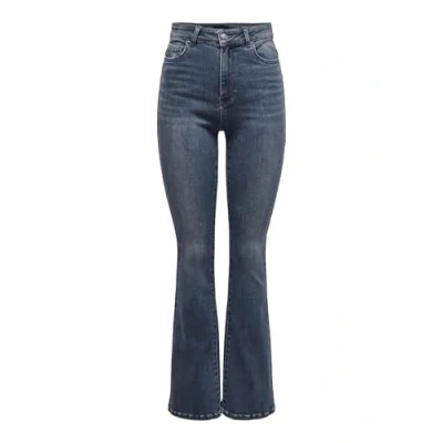 Afbeelding van ONLY Onlmila Flared Bootcut jeans, Dames, Maat: 27x32, Blue black denim