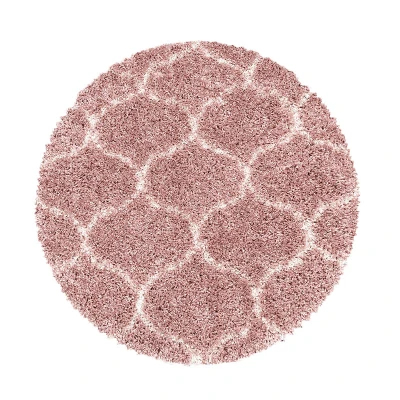 Afbeelding van Rond berber vloerkleed Agadir Circle Roze/Creme Ø 80cm Adana Carpets
