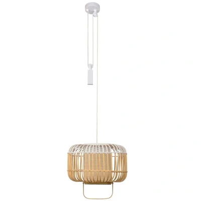 Afbeelding van Forestier Bamboo square hanglamp small white