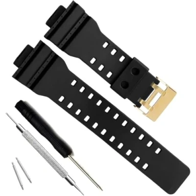 Afbeelding van MyTime Reservehorlogeband voor Casio G Shock GD120/GA 100/GA 110/GA 100C (zwarte en zwarte gesp)