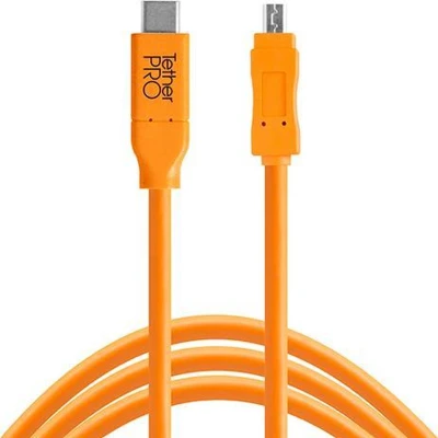 Afbeelding van Tether Tools TetherPro USB C 2.0 Mini B 8 Pin (4,6m Oranje)