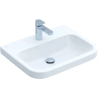 Afbeelding van Villeroy en boch architectura wastafel 600x470 mm zonder overloop 1 kraangat ceramicplus alpine wit 418861r1