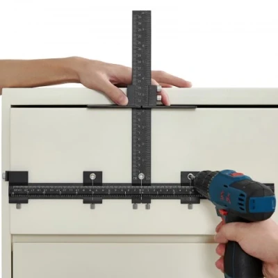 Afbeelding van VEVOR Aluminium legering kabinet hardware sjabloon verstelbare handgreep deurgrepen met centrale stempel gereedschap voor het installeren van knoppen laden deur