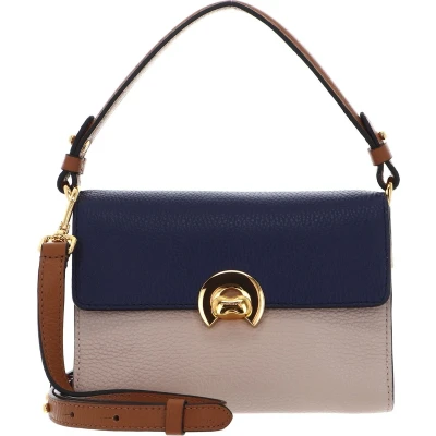 Afbeelding van COCCINELLE Leren Handtas Schoudertas Binxie Tricolor Handbag Grained Leather Royal Blue / Rosette Cuir Veelkleurig