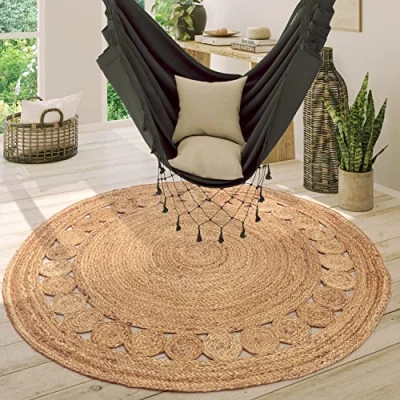 Afbeelding van Paco Home vloerkleed Viborg 593 Jute, modern, boho, etno, met de hand gemaakt van natuurmateriaal
