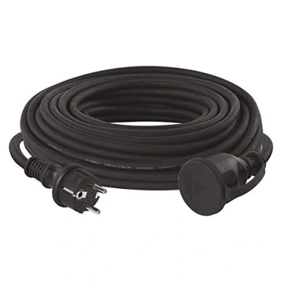 Afbeelding van EMOS IP44 verlengkabel 25m 1 geaarde stopcontact waterdicht, slagvast, temperatuur en oliebestendig 230 V, 16 A, 3680 W rubberen isolatie H07RN F3G 2,5 mm2 voor buiten zwart